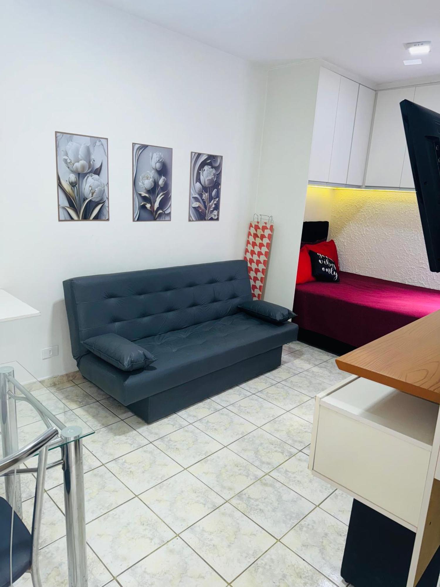 Sala Living Em Predio Familiar Na Av Da Praia 桑托斯 外观 照片
